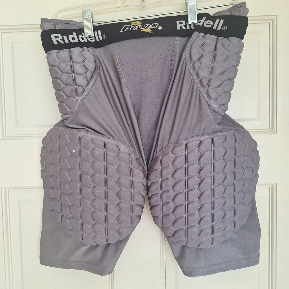 Riddell Padded Girdle Shorts Mens Medium Gray Power Football Compression RGWPWT